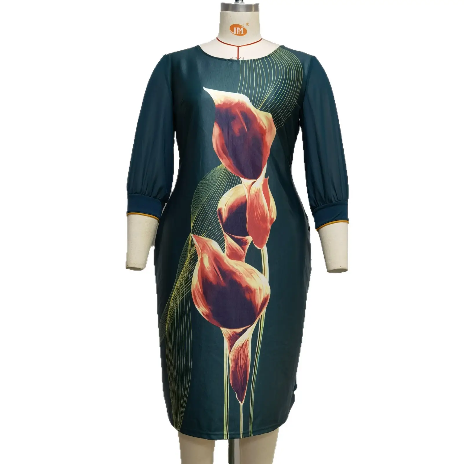Printed Seven-Sleeve Dress for 6XL Women - Image 8