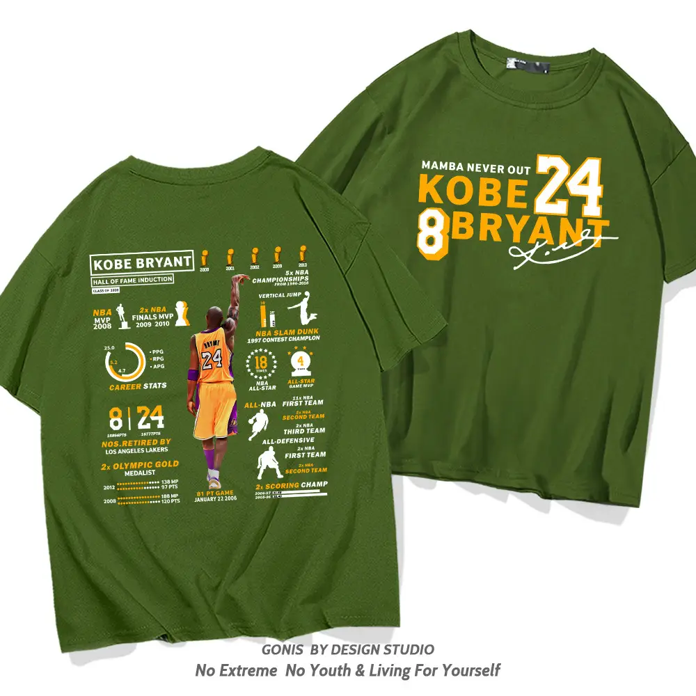 Kobe Bryant Honor Short Sleeve T-Shirt Green - Image 8