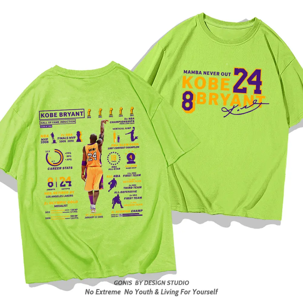 Kobe Bryant Honor Short Sleeve T-Shirt Green - Image 9