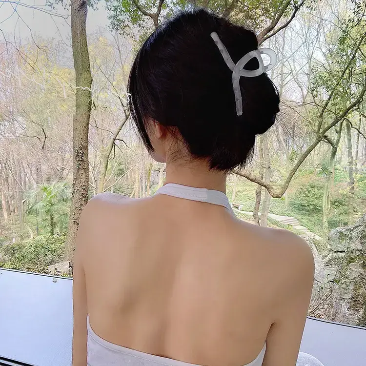 Korean-style Black Hairpin Clip for Women Large Size