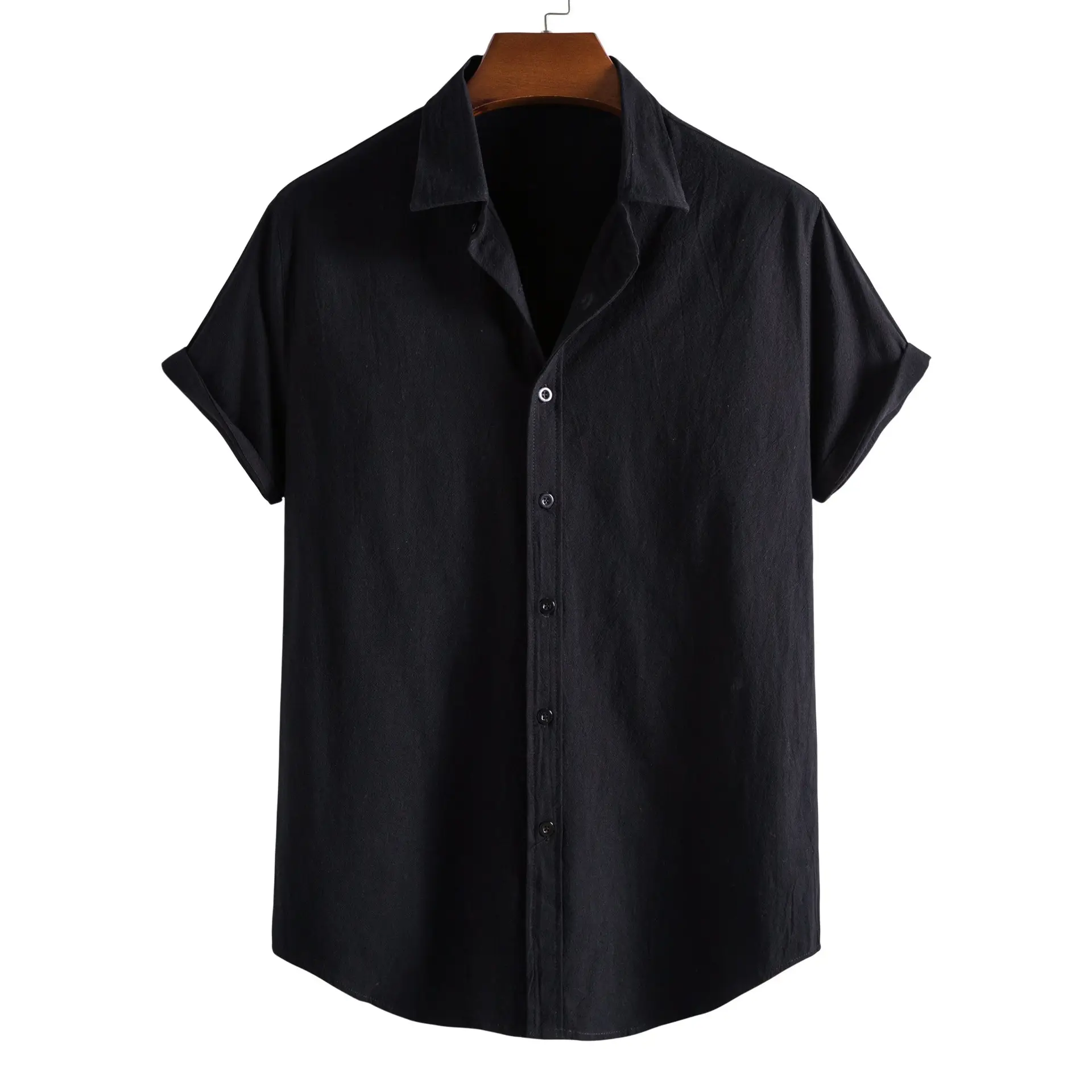 Men's Green Short Sleeve Button Shirt 2021