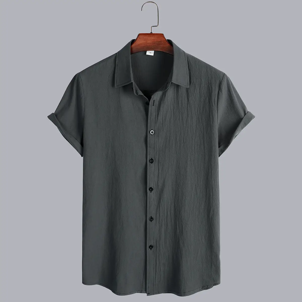 Men's Green Short Sleeve Button Shirt 2021