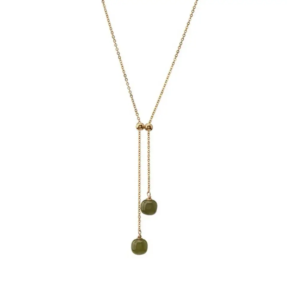 Elegant Hetian Jade Necklace for Women V-Neck - Image 6