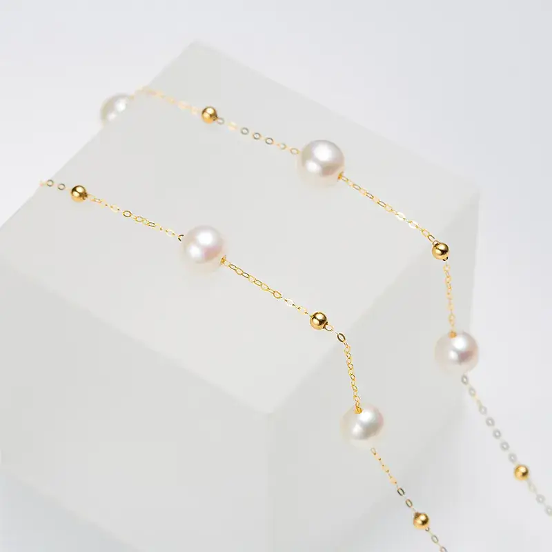 Natural Pearl Gypsophila Clavicle Chain for Women