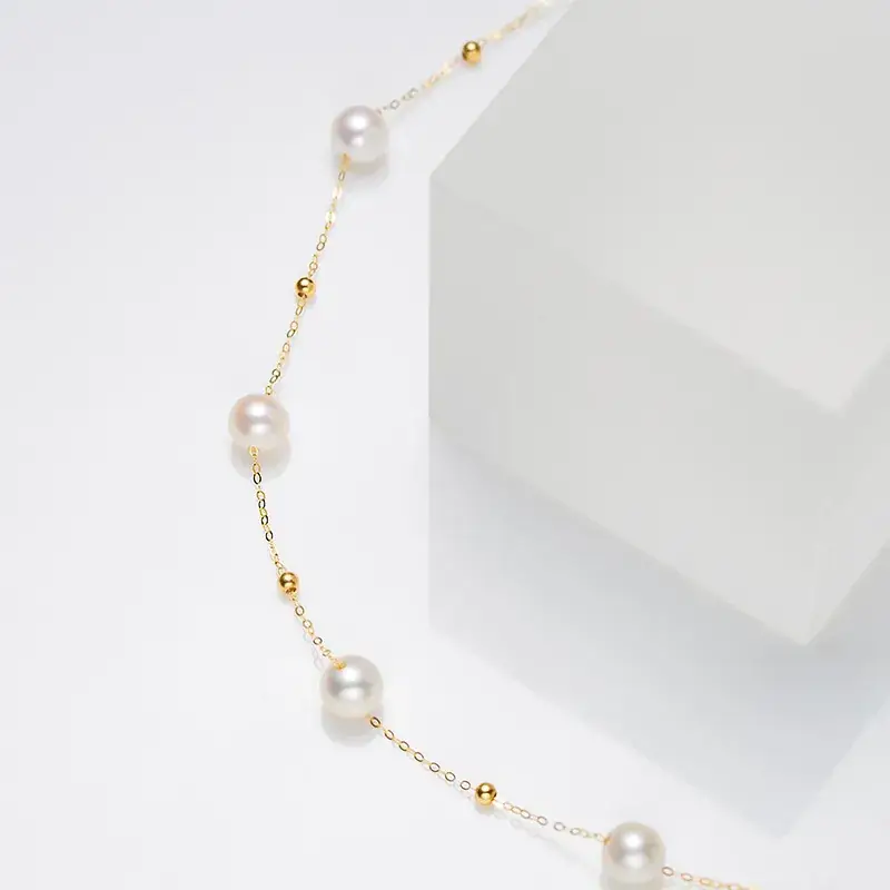 Natural Pearl Gypsophila Clavicle Chain for Women