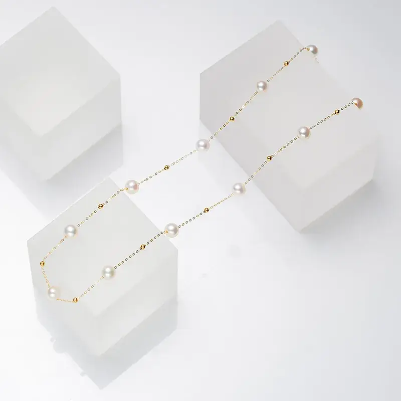 Natural Pearl Gypsophila Clavicle Chain for Women