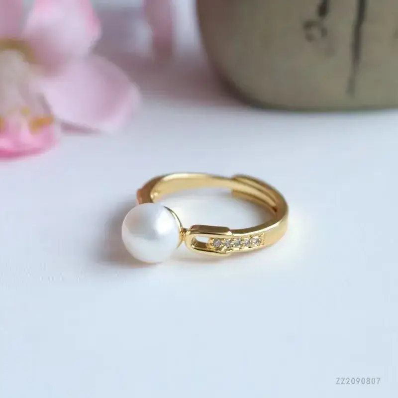 Guan Yu Pearl Ring Gold Plated Natural Freshwater — feature 11