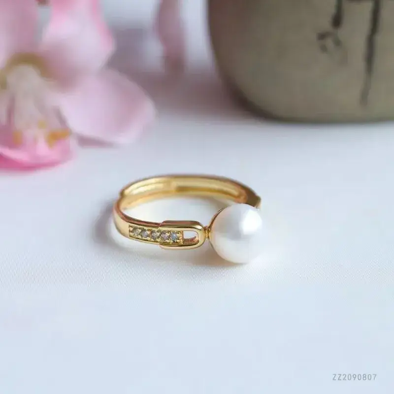 Guan Yu Pearl Ring Gold Plated Natural Freshwater — feature 8