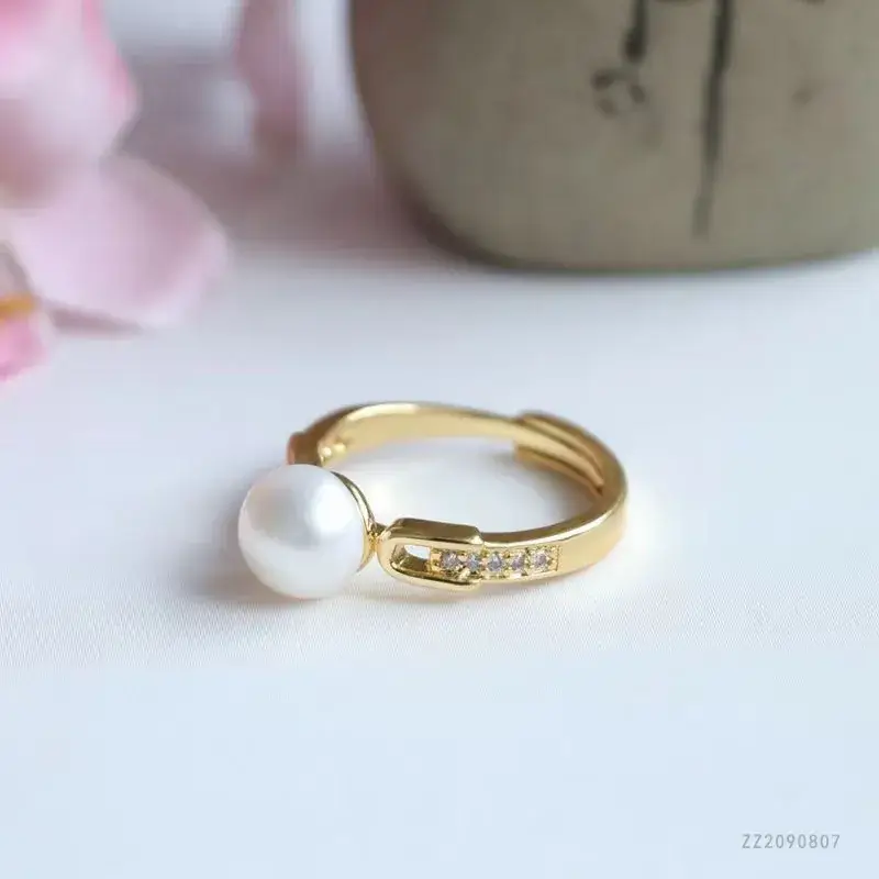 Guan Yu Pearl Ring Gold Plated Natural Freshwater — feature 9