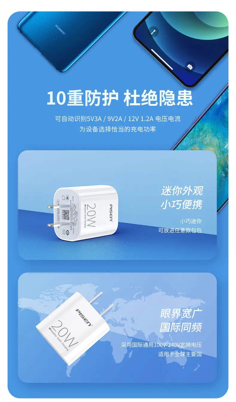 Pinsheng Type-C Wall Charger 20W Super Fast Charging — feature 5