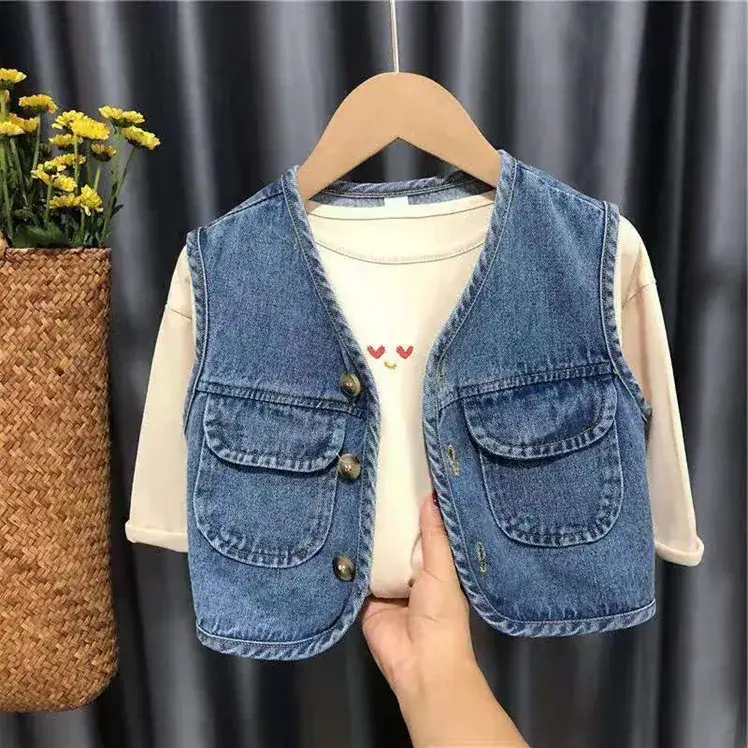 Baby Denim Vest Spring Autumn Wear Waistcoat Style