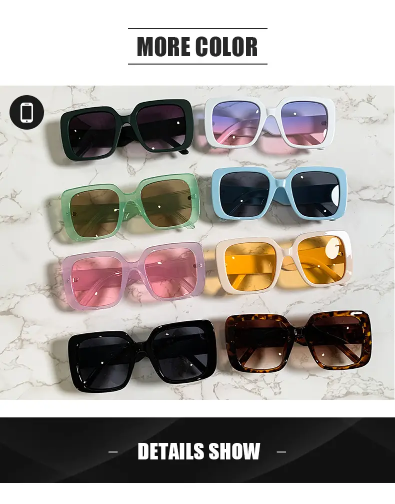 New D European & American Big Frame Square Sunglasses — feature 26