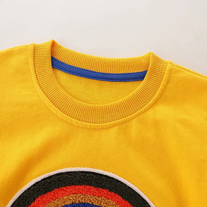 Yellow Rainbow "Happy" Long Sleeve Sweatshirt for Boys - Image 4