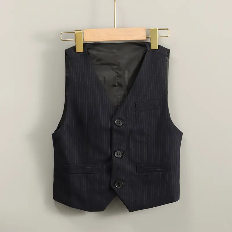 Summer Boys Vest Suit Cream Slim Fit Button Front