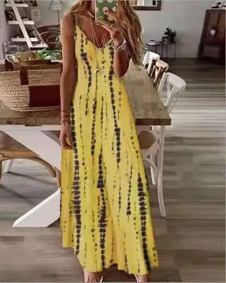 2023 Summer Tie-Dyed Printed Long Sleeve Dress