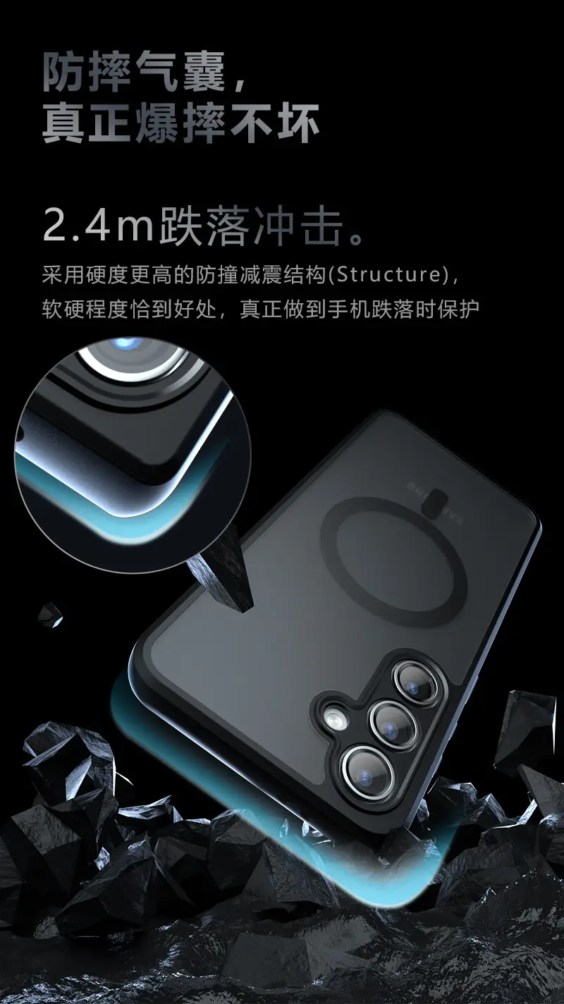 Samsung S24 Magnetic Phone Case Frosted Black — feature 6