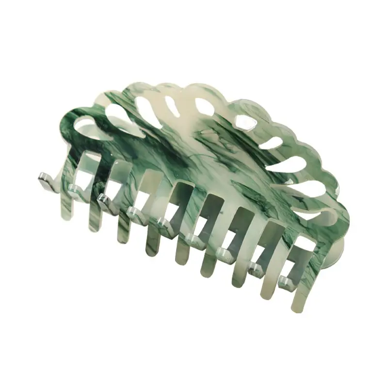 Green Marble Hair Clips Set for Women - Image 7