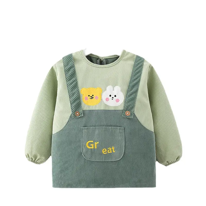 Baby's Pink Overcoat Apron Waterproof Dirty-proof Long Sleeve Bib Guard - Image 15