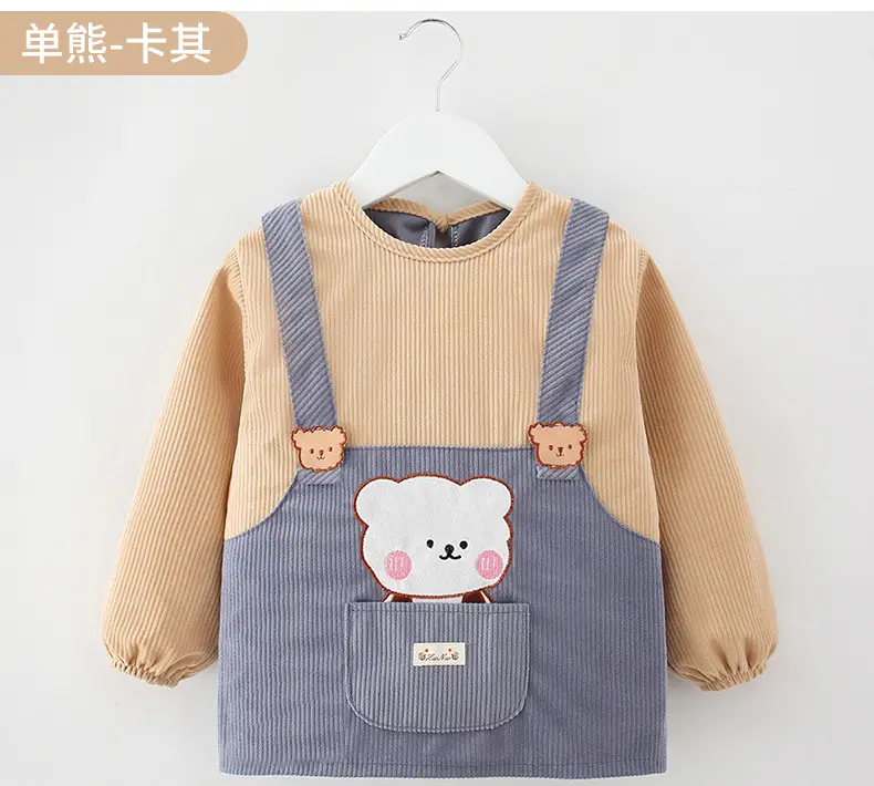 Baby's Pink Overcoat Apron Waterproof Dirty-proof Long Sleeve Bib Guard — feature 21