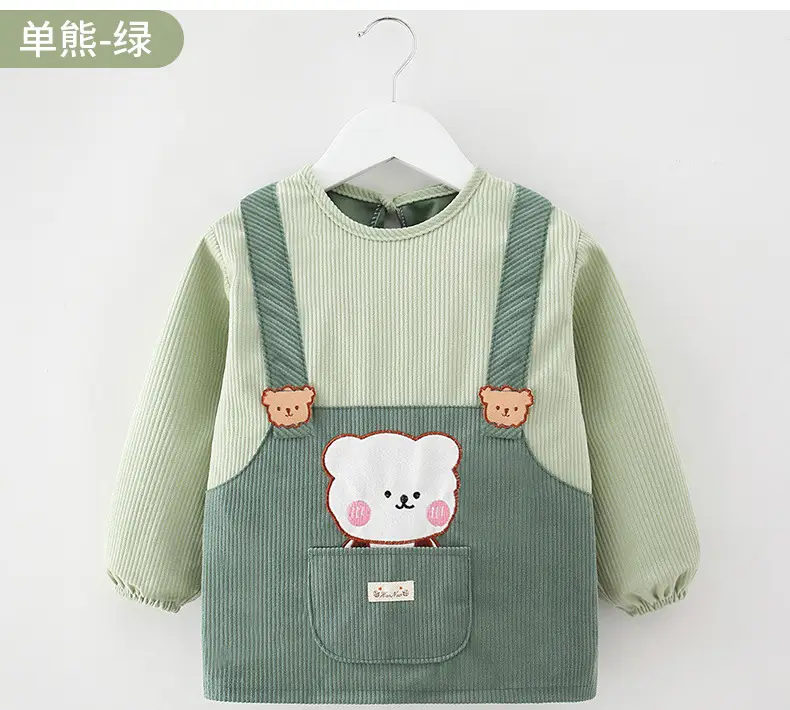Baby's Pink Overcoat Apron Waterproof Dirty-proof Long Sleeve Bib Guard — feature 22