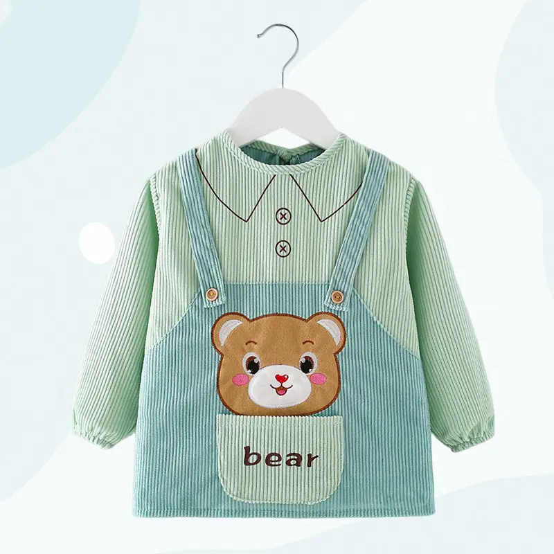 Baby's Pink Overcoat Apron Waterproof Dirty-proof Long Sleeve Bib Guard - Image 7