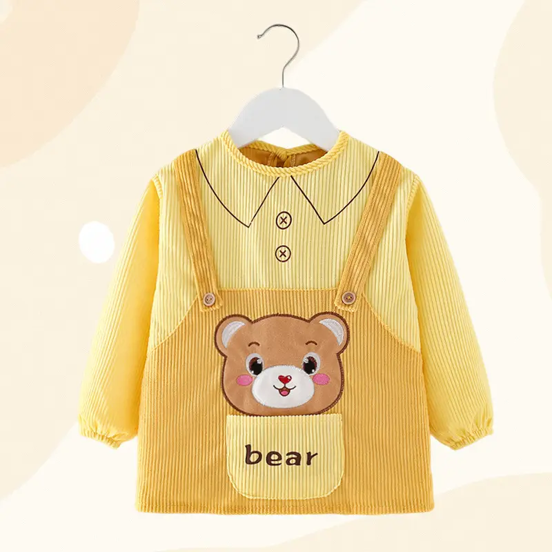 Baby's Pink Overcoat Apron Waterproof Dirty-proof Long Sleeve Bib Guard - Image 8