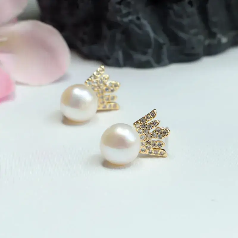 Crown Pearl Earrings for Women Fashion Jewelry - Image 3