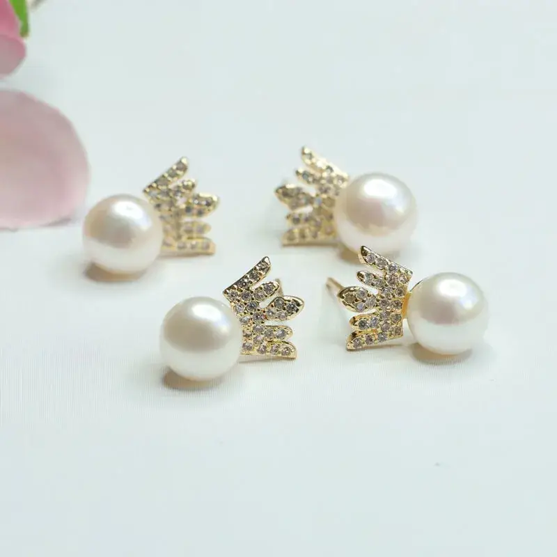 Crown Pearl Earrings for Women Fashion Jewelry - Image 5