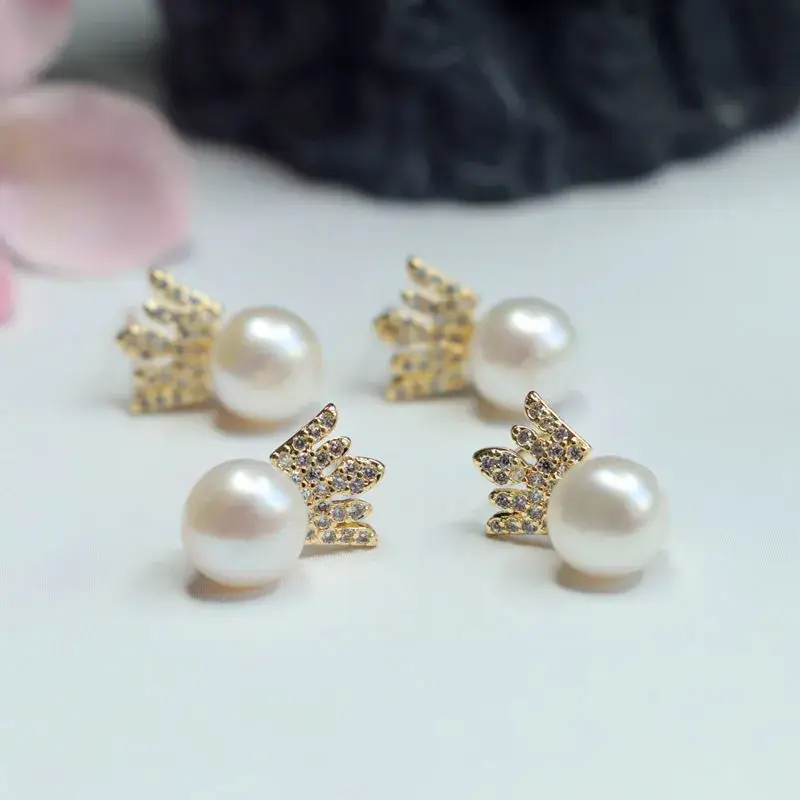 Crown Pearl Earrings for Women Fashion Jewelry - Image 6