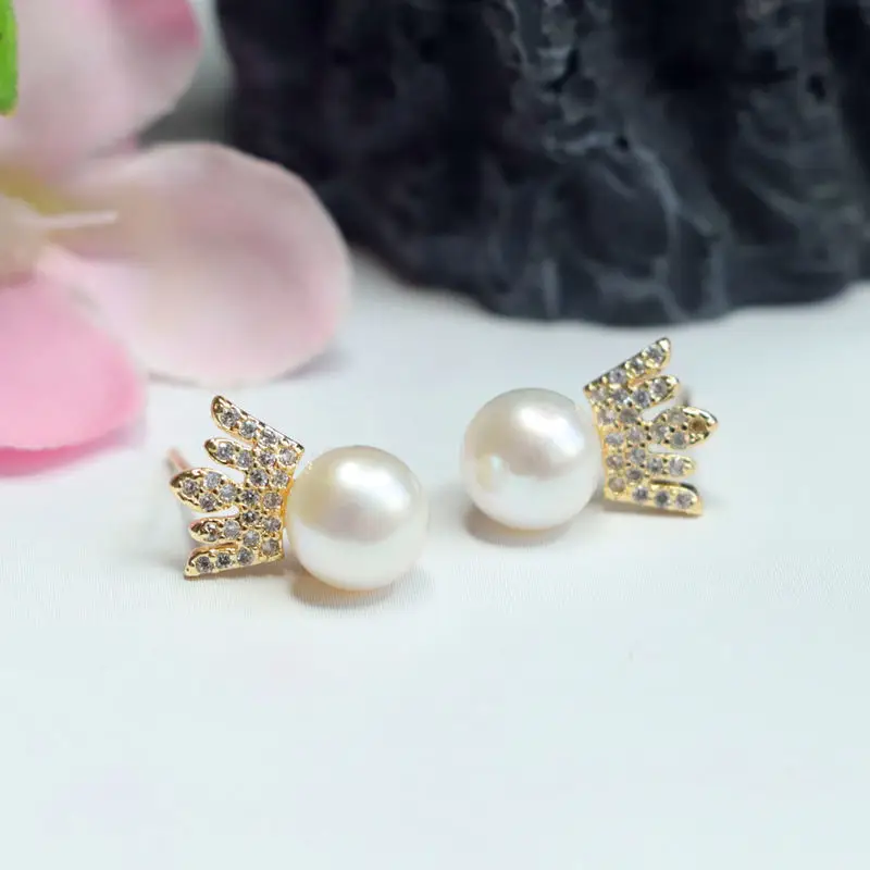 Crown Pearl Earrings for Women Fashion Jewelry — feature 4