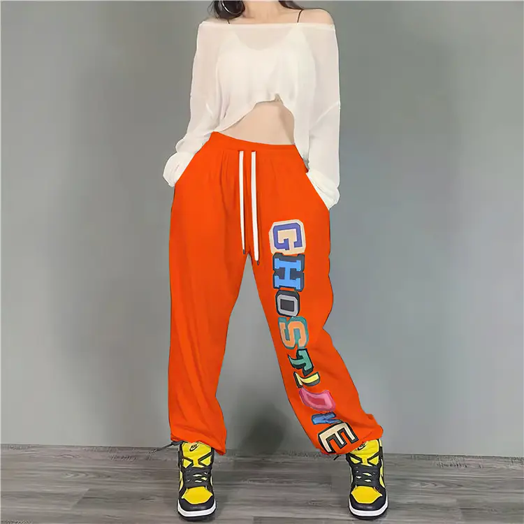 Women Summer Hip-Hop Cropped Jogger Pants White Jazz Dance — feature 10
