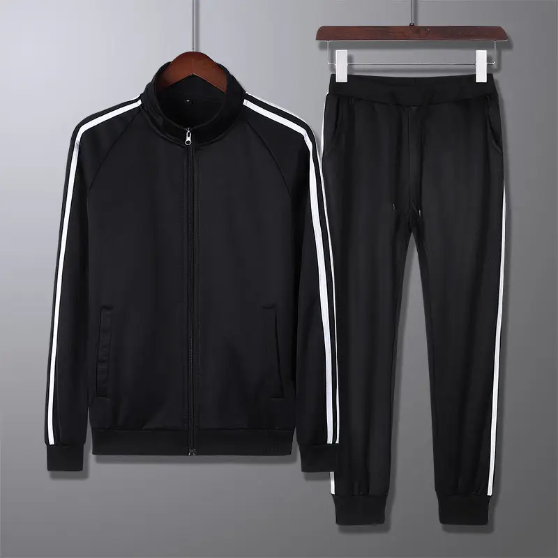Men Black 3.0Z Track Suit with White Stripes - Image 6