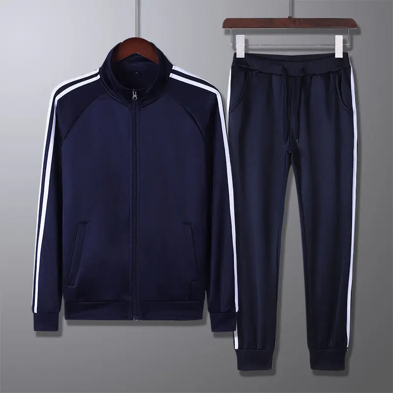Men Black 3.0Z Track Suit with White Stripes - Image 3