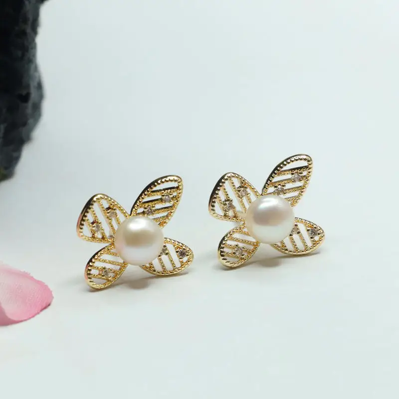Guanyu Hollow Butterfly Pearl Earrings S925 Silver — feature 8