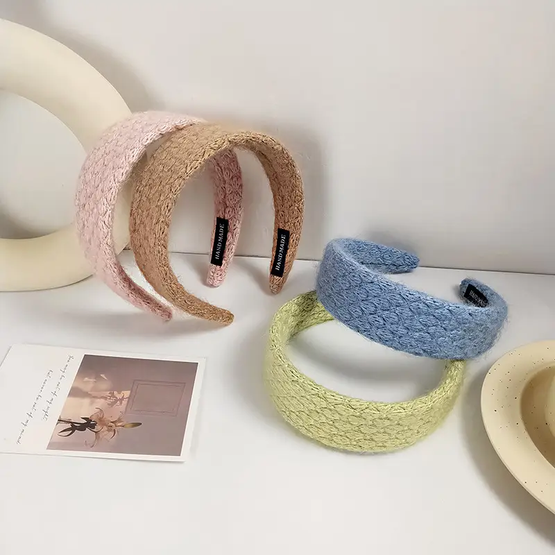 Wool Knitted Hair Press Wide Brim Headband Sweet All-Match Texture - Image 6