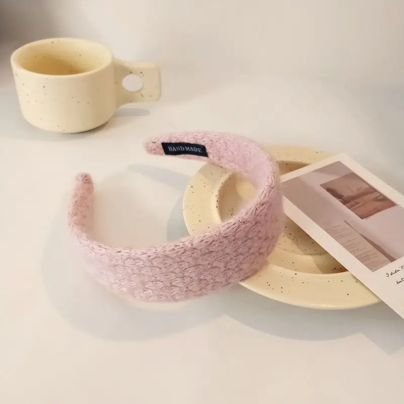 Wool Knitted Hair Press Wide Brim Headband Sweet All-Match Texture - Image 4