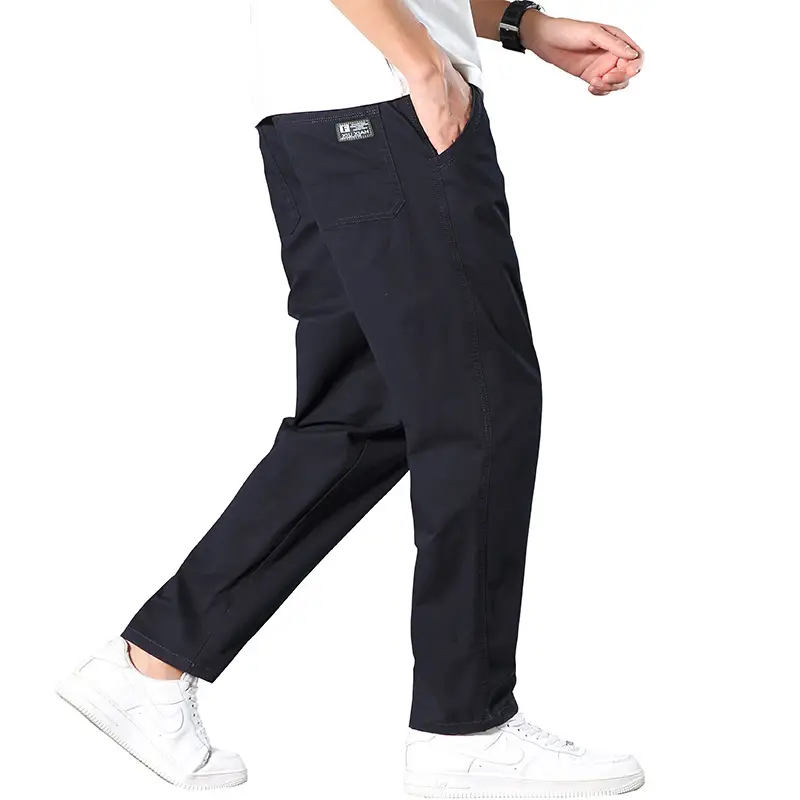 Men Drapey Loose Straight Leg Trousers Green Korean Style - Image 7