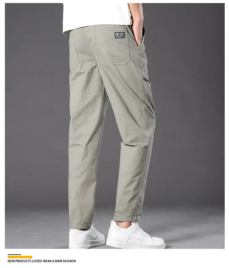 Men Drapey Loose Straight Leg Trousers Green Korean Style — feature 15