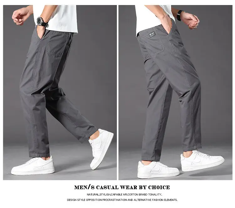 Men Drapey Loose Straight Leg Trousers Green Korean Style — feature 4