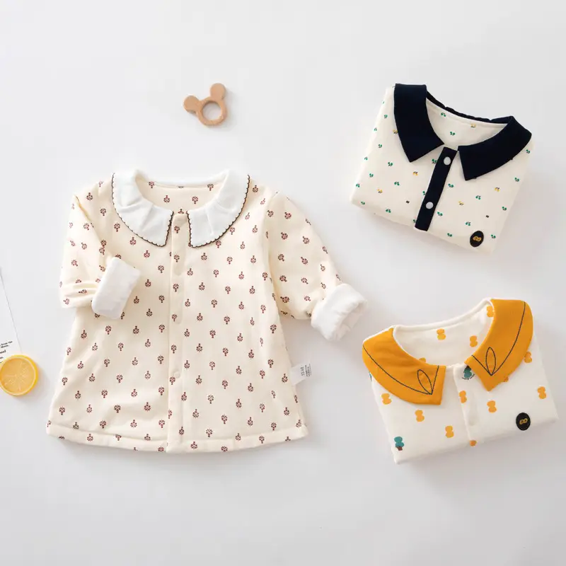 Cute Baby Hooded T-Shirt Set Cotton Autumn Winter - Image 3