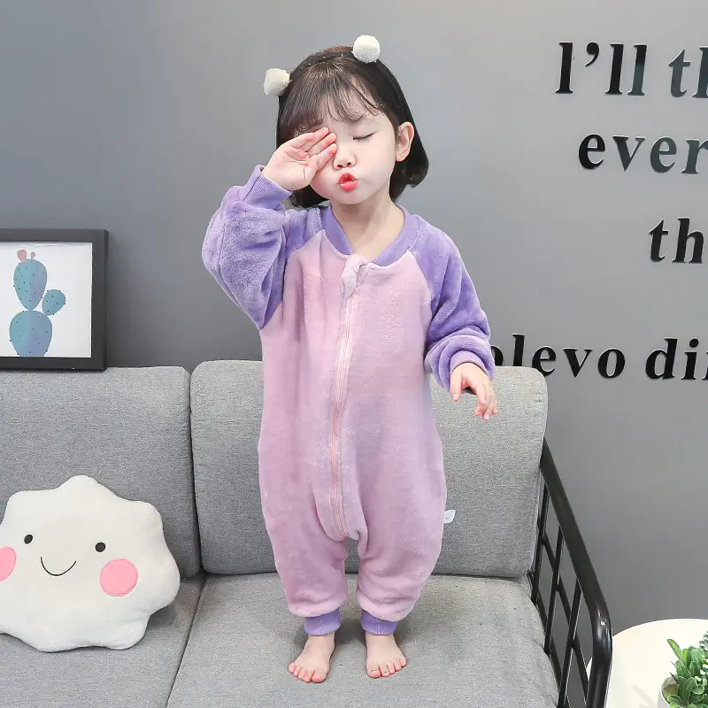 Infant Flannel Sleep Bag Purple Anti-Jump Winter Leg Cover