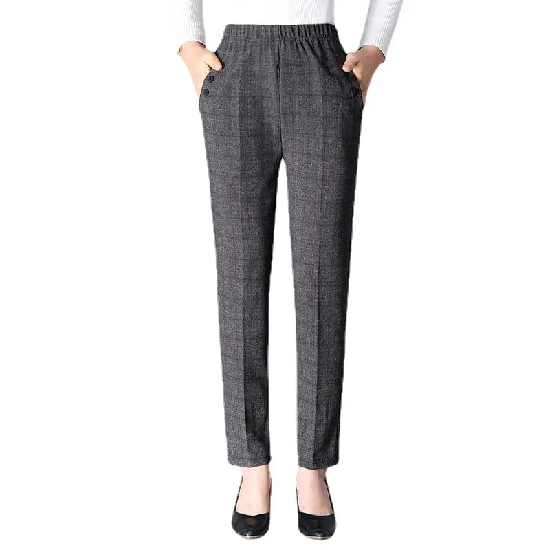 Black Velvet Mother's Pants Large Size Thick Winter Wear - Image 9