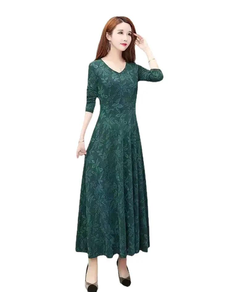 Red Lace Long Sleeve Mother's Dress Autumn 2021 - Image 7