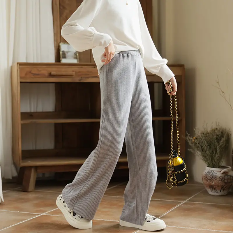 Girls Knitted Wide Leg Pants Medium Large Early Autumn - Image 2