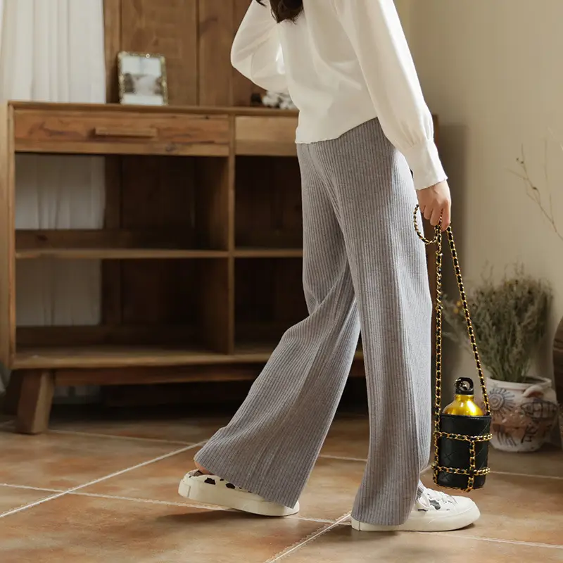 Girls Knitted Wide Leg Pants Medium Large Early Autumn - Image 4