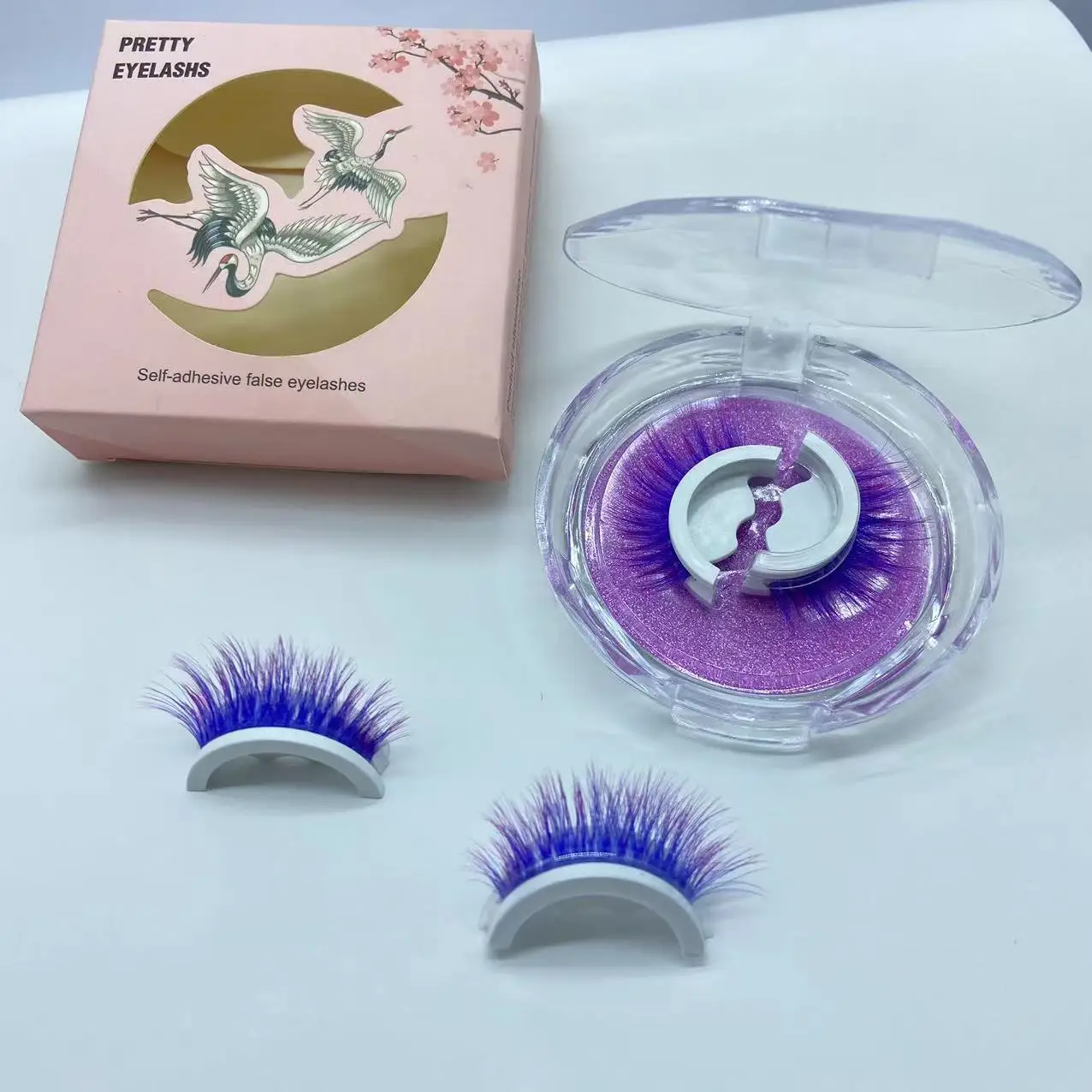 Self-adhesive warm false eyelashes natural crystal box - Image 10