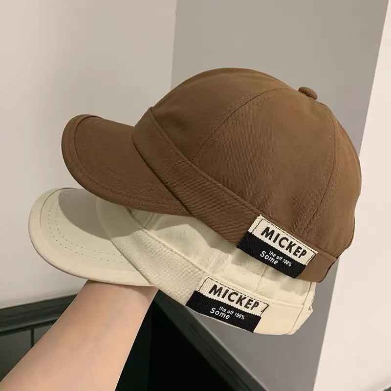 Blue One Pan Baby Cap for Boys Autumn New Korean Thin Side Label Letter