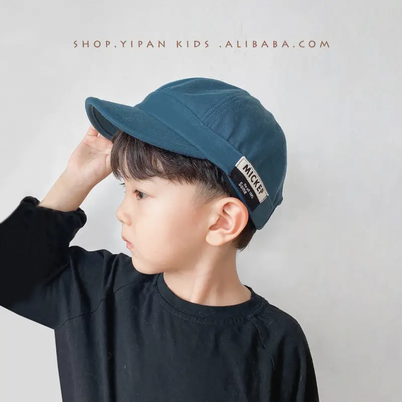 Blue One Pan Baby Cap for Boys Autumn New Korean Thin Side Label Letter - Image 7