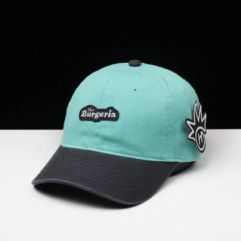 Korean Style Cap for Men Women Blue White Burger Design - Image 6