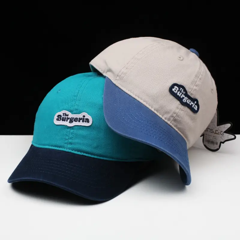 Korean Style Cap for Men Women Blue White Burger Design - Image 7